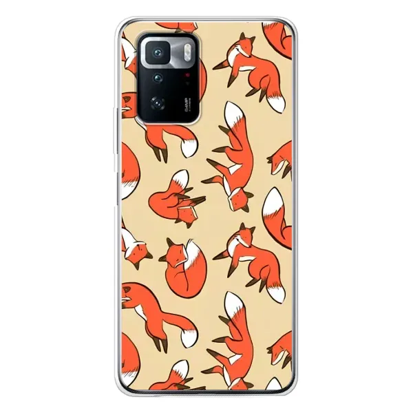 Чехол с принтом «Лисички» для Xiaomi POCO X3 GT Чехол с принтом «Лисички» для Xiaomi POCO X3 GT