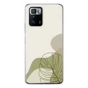 Силиконовый чехол с принтом в цветах на Xiaomi POCO X3 GT (Зеленая монстера дизайн)