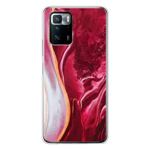 Чохол для Сяомі POKO X3 GT - з принтом (Дизайнерські) (AlphaPrint) (Мрамор червоний)