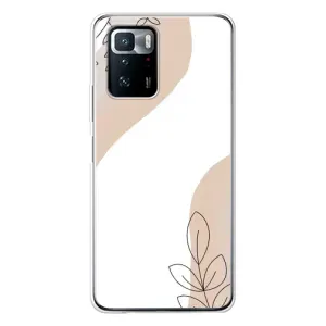 Силиконовый чехол с принтом в цветах на Xiaomi POCO X3 GT (Нюдовая веточка абстракция)