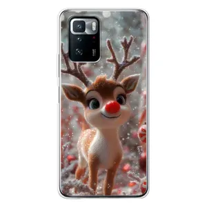 Яркий чехол для Xiaomi POCO X3 GT с Зимними Оленятами