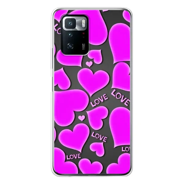 Чохол з принтом «Pink hearts» для Xiaomi POCO X3 GT Чохол з принтом «Pink hearts» для Xiaomi POCO X3 GT
