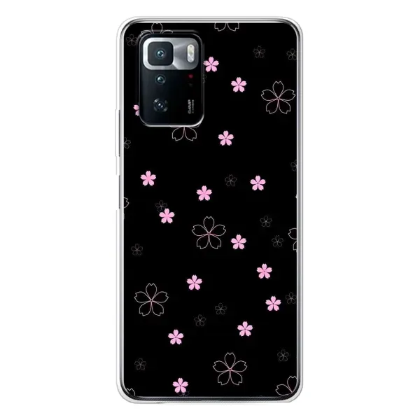 Чохол з принтом «Рожеві квіти на чорному» для Xiaomi POCO X3 GT Чохол з принтом «Рожеві квіти на чорному» для Xiaomi POCO X3 GT
