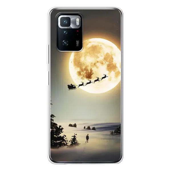 Чехол с принтом «Санта на луне» для Xiaomi POCO X3 GT