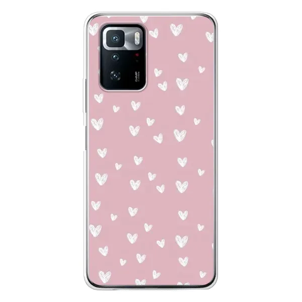 Чохол з принтом «Сердечки на рожевому» для Xiaomi POCO X3 GT Чохол з принтом «Сердечки на рожевому» для Xiaomi POCO X3 GT