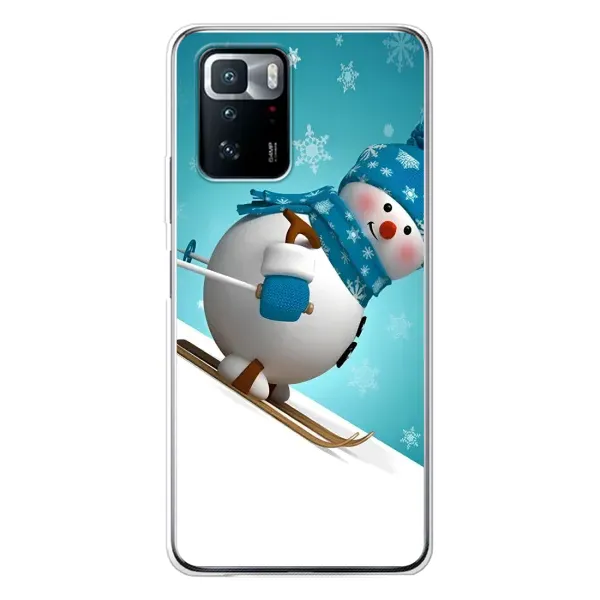 Чехол с принтом «Снеговик на лыжах» для Xiaomi POCO X3 GT Чехол с принтом «Снеговик на лыжах» для Xiaomi POCO X3 GT