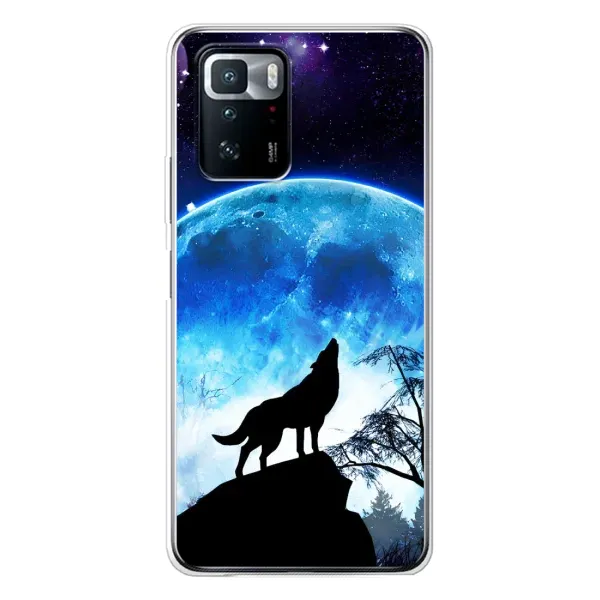Чохол з принтом «Вовк на місяць» для Xiaomi POCO X3 GT