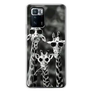 Силіконовий чохол з КАРТИНКАМИ літо для Xiaomi POCO X3 GT (AlphaPrint) (Жирафи в окулярах)