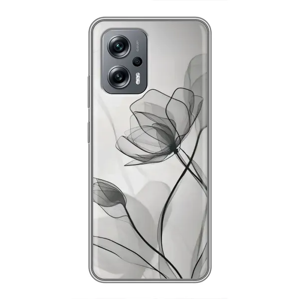 Чехол с принтом «Черные цветы» для Xiaomi POCO X4 GT Чехол с принтом «Черные цветы» для Xiaomi POCO X4 GT