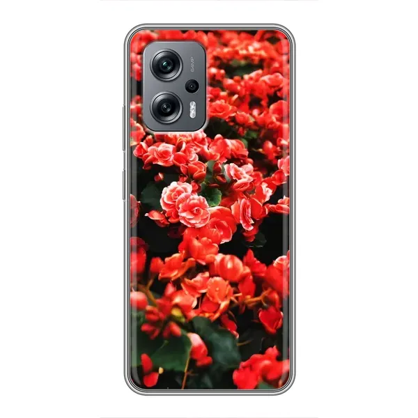 Чехол с принтом «Цветы красные» для Xiaomi POCO X4 GT