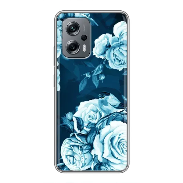 Чехол с принтом «Голубые Бутоны» для Xiaomi POCO X4 GT Чехол с принтом «Голубые Бутоны» для Xiaomi POCO X4 GT