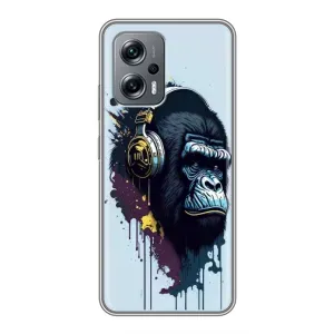 Чохол з Мавпами Xiaomi POCO X4 GT - (AlphaPrint) (Горила в навушниках)
