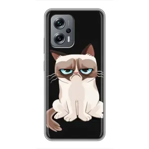 Чохол з принтом для Xiaomi POCO X4 GT (AlphaPrint) Модні коти (Сумний кіт)