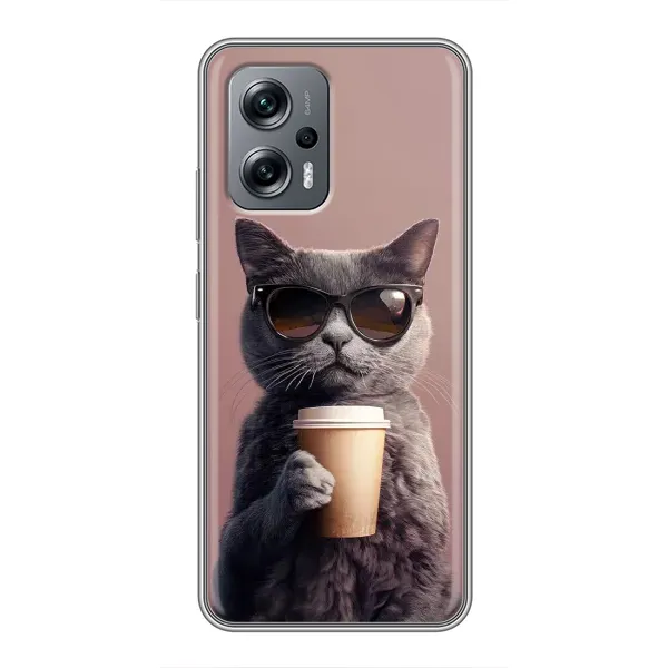 Чехол с принтом «Кот с кофе» для Xiaomi POCO X4 GT