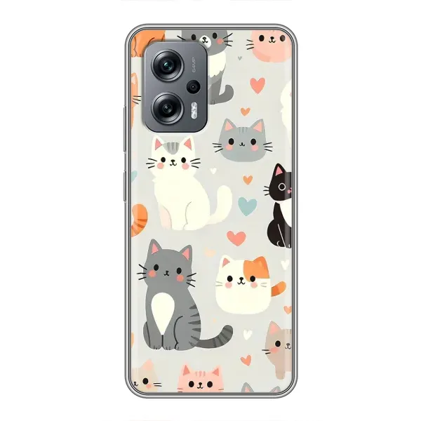 Чохол з принтом «Колаж котів» для Xiaomi POCO X4 GT Чохол з принтом «Колаж котів» для Xiaomi POCO X4 GT
