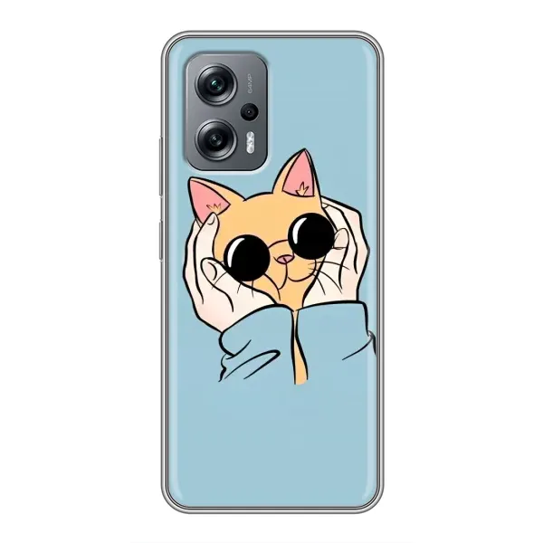 Чехол с принтом «Котик в очках» для Xiaomi POCO X4 GT Чехол с принтом «Котик в очках» для Xiaomi POCO X4 GT