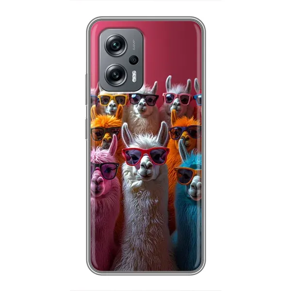 Чехол с принтом «Ламы в очках» для Xiaomi POCO X4 GT
