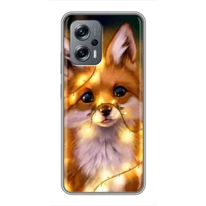 Чехлы с картинкой Лисички для Xiaomi POCO X4 GT (VPrint) (Лисичка в гирляндах)
