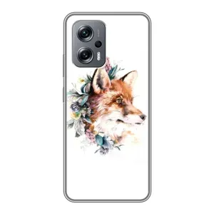 Чехлы с картинкой Лисички для Xiaomi POCO X4 GT (VPrint) (Лисичка в цветочках)