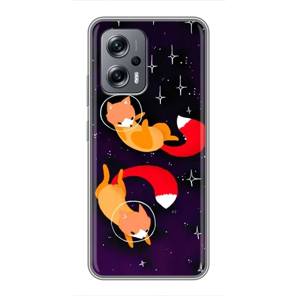 Чохол з принтом «Лисички космонавти» для Xiaomi POCO X4 GT