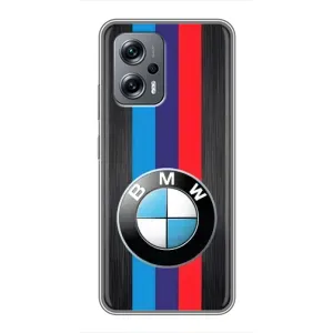 Чохол для Сяомі ПОКО ІКС4 ДЖТ - з принтом БМВ (AlphaPrint) (Лого BMW)