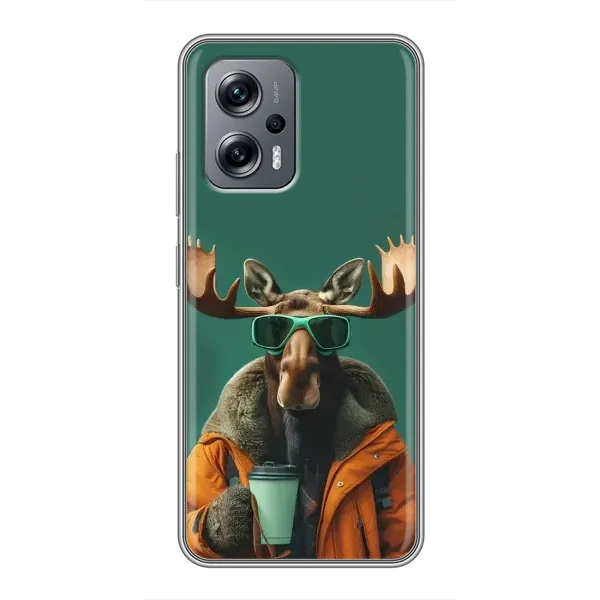 Чехол с принтом «Лось с кофе» для Xiaomi POCO X4 GT