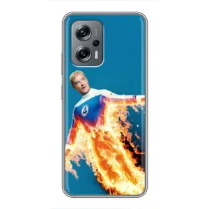 Чехол с принтом Фантастическая четверка для Xiaomi POCO X4 GT (Человек-факел в огне)