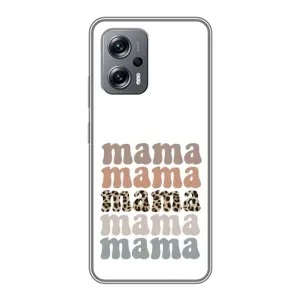Чехлы для мамы на Xiaomi POCO X4 GT (Текстовый коллаж мама)