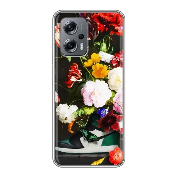 Чохол з принтом «Nike цветы» для Xiaomi POCO X4 GT