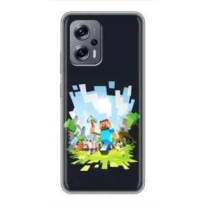 Чехол Майнкрафт на Xiaomi POCO X4 GT (AlphaPrint) Minecraft (персонажи Minecraft)