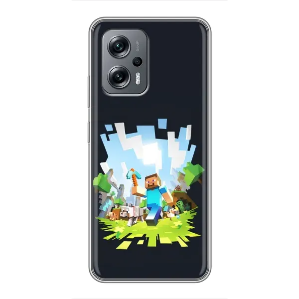 Чохол з принтом «персонажі Minecraft» для Xiaomi POCO X4 GT