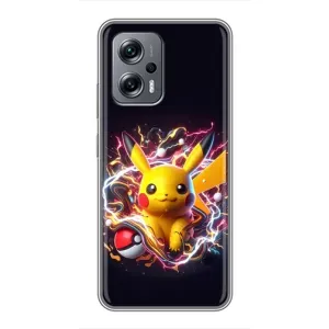 Чохол з Пікачу на Xiaomi POCO X4 GT (Пікачу з м'ячем)