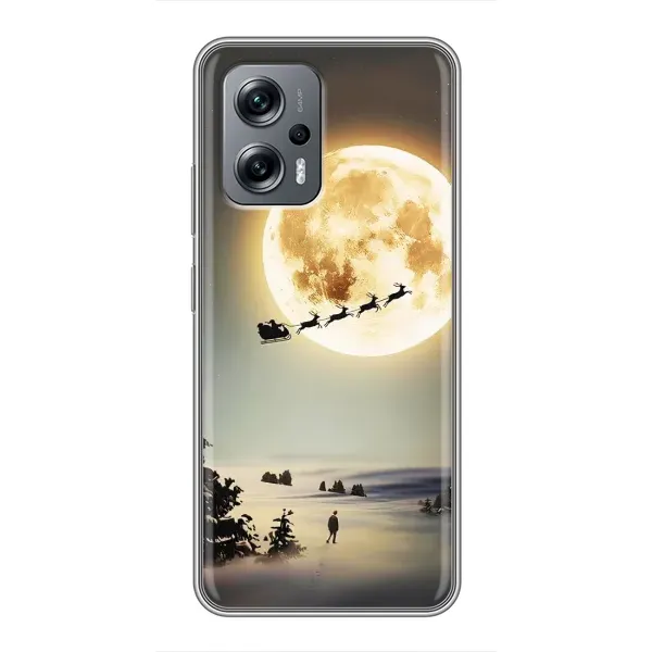 Чохол з принтом «Санта на місяці» для Xiaomi POCO X4 GT Чохол з принтом «Санта на місяці» для Xiaomi POCO X4 GT