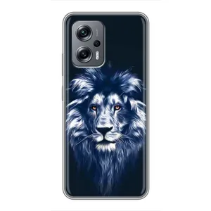 Чехол со Львом для Xiaomi POCO X4 GT (VPrint) (Синий Лев)