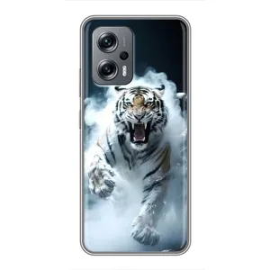 Чехол с картинкой «Хищники» для Xiaomi POCO X4 GT (Белый тигр в дыму)