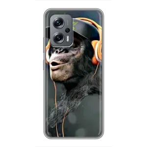 Чохол з Мавпами Xiaomi POCO X4 GT - (AlphaPrint) (В навушниках)
