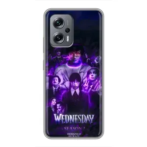 Чехол с дизайном Венздей 2 на Xiaomi POCO X4 GT (Фиолетовая магия Уэнздей)