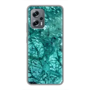 Мраморный чехол на Xiaomi POCO X4 GT (VPrint) (Зеленый мрамор)