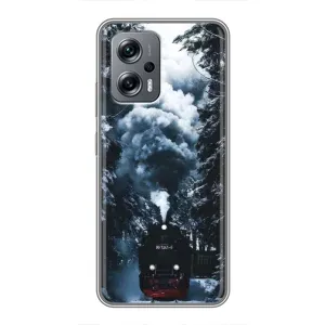 Новогодние, Праздничные Чехлы для Xiaomi POCO X4 GT - 2024 год (Зимний поезд)