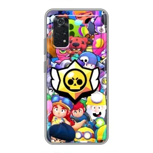Чехол для Xiaomi POCO X4 Pro 5G Бравл Старс (VPrint) (Лого Brawl Stars)