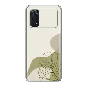 Силконовий чохол з принтом в квітах на Xiaomi POCO X4 Pro 5G (Зелена монстера дизайн)