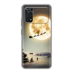 Новорічні, Святкові Чохли для Xiaomi POCO X4 Pro 5G - 2024 год (Санта на місяці)