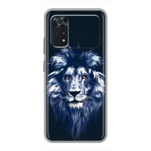 Чохол з картинкою ЛЕВ для Xiaomi POCO X4 Pro 5G (VPrint) (Синій Лев)
