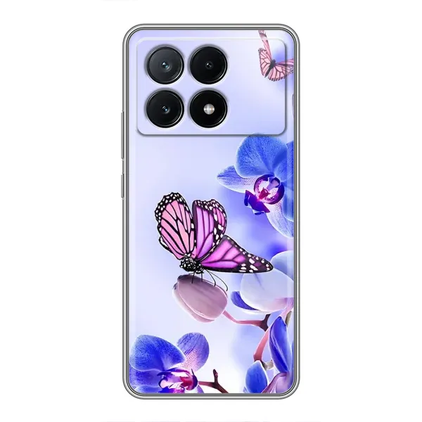 Чохол з принтом «Метелик на квітах» для Xiaomi POCO X6 Pro (5G)