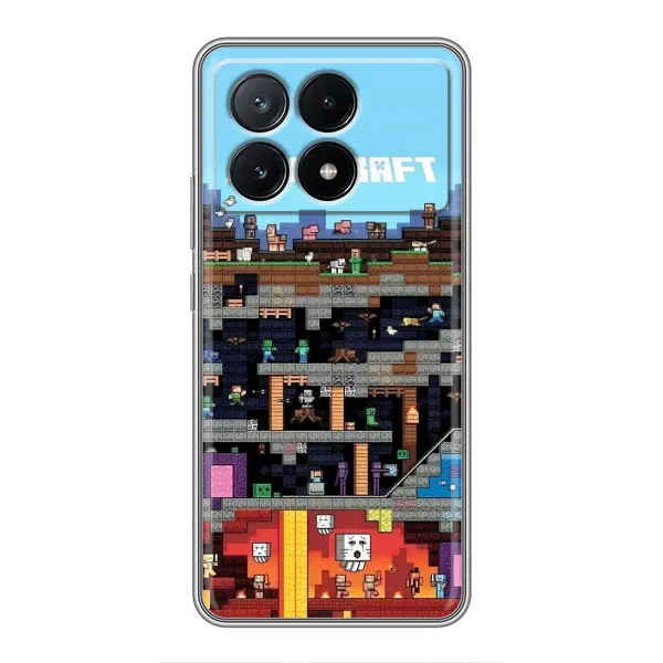 Чохол з принтом «фон Minecraft» для Xiaomi POCO X6 Pro (5G)