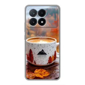 Чехол с уникальным дизайном «Осень с кофе» для Xiaomi POCO X6 Pro (5G) (Кофе на природе)