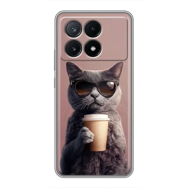 Чехол с принтом «Кот с кофе» для Xiaomi POCO X6 Pro (5G) Чехол с принтом «Кот с кофе» для Xiaomi POCO X6 Pro (5G)