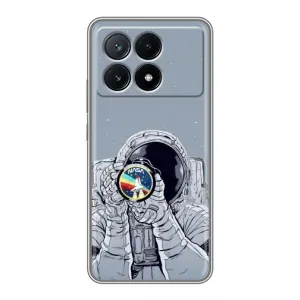 Чехол NASA для Xiaomi POCO X6 Pro (5G) (AlphaPrint) (Космонавт фото)