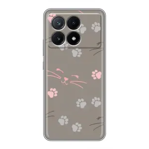 Чехол с рисунком кот на Xiaomi POCO X6 Pro (5G) (Лапы и усы)