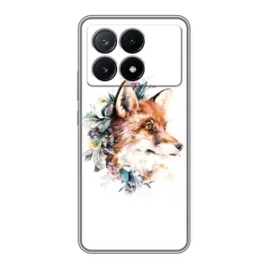 Чохли з картинкою Лисичка для Xiaomi POCO X6 Pro (5G) (VPrint) (Лиса в квітах)